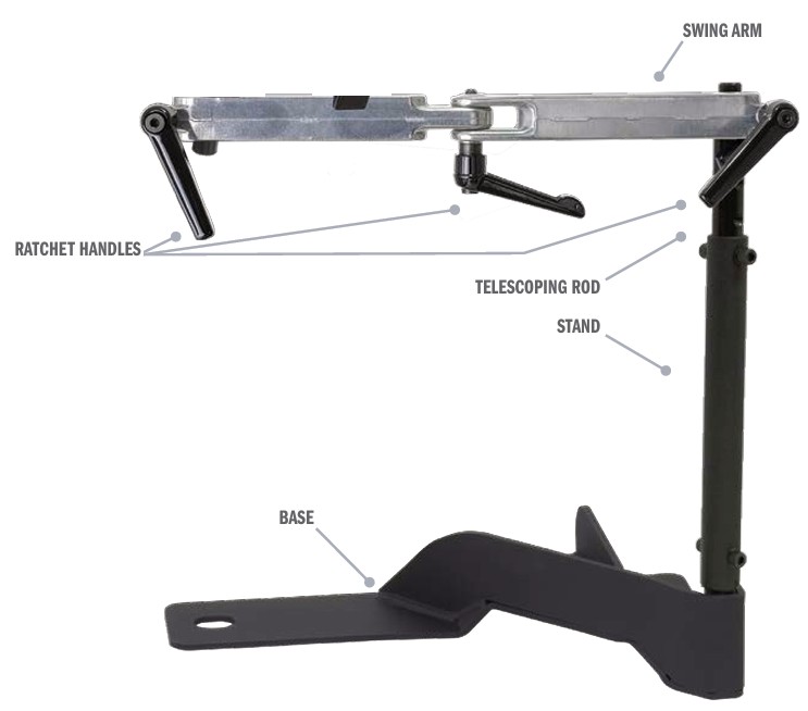 Jotto Desk Laptop Stand - Base and Pole Assembly (desktop sold separately)